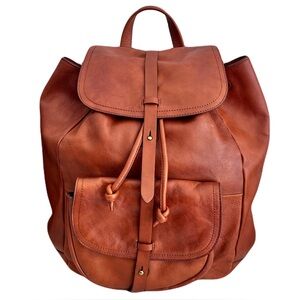 Madewell Brown Leather ‘The Transport Rucksack’ Backpack in “English Saddle”